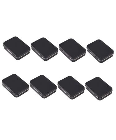 NUOBESTY 8pcs Box Jewelry Boxes Square Containers with Lids Food Rectangular Tin Cans Candy Box Rectangle Size 2 Black