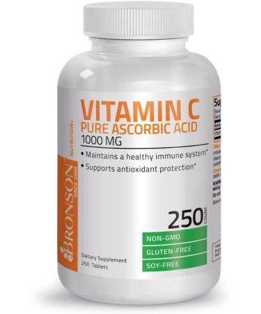 Vitamin C 1000mg Non-GMO - Immune Support & Antioxidant - 250 Tablets - Buy Online on GoSupps.com