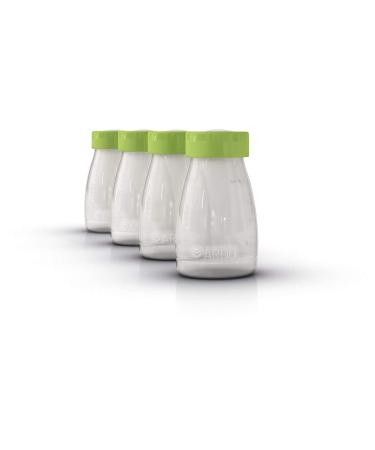 Ardo Breast Milk Storage and Feeding Bottles (4)  Swiss Made  150ml (5 fl.oz.)  BPA Free  with Ring and Cap  Standard Width  4 Bottles