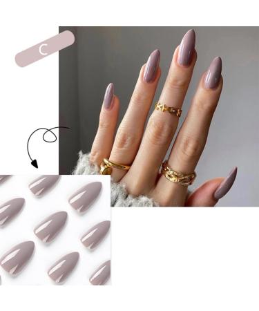 French Solid Color False Nails Detachable Full Cover False Nail Wearable Press on Nails DIY Manicure Decoration Gift - Buy Online on GoSupps.com