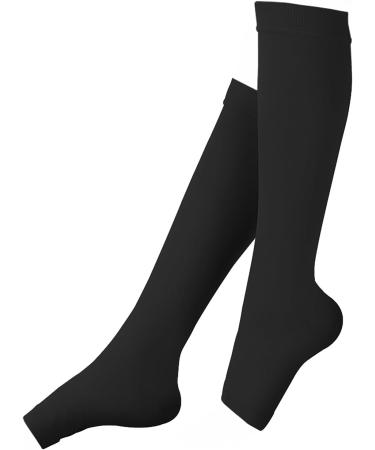 Wade Compression Stockings - Elastic Nylon Open Point for Varicose Veins | Unisex Black - Improve Blood Circulation - Buy Online on GoSupps.com