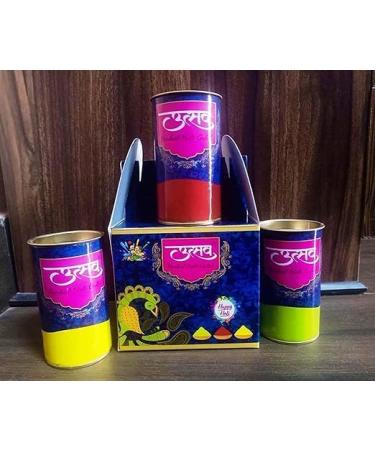 Holi ke rang gulaal holi Indian festival color items color pack of 6 gift box - Buy Online on GoSupps.com