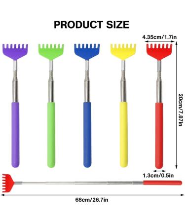 Buy Keboyoe Extendable Back Scratcher - 5 Pieces Stainless Steel Telescopic Handheld Scratchers Portable 20cm to 68cm for Home & Office - Buy Online on GoSupps.com