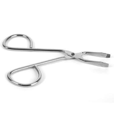 Minkissy Stainless Steel Eyebrow Tweezer Scissor Shaped Eyebrow Tweezer Clip Flat Tip Tweezers Hair Plucker for Men Women (Silver) - Buy Online on GoSupps.com