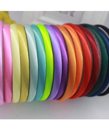 LIUJZZJ 34pcs Baby Girls Satin Covered Headbands - Multicolor Silk Ribbon Hair Accessories (10mm 36cm Perimeter) - Perfect for All Occasions - Buy Online on GoSupps.com
