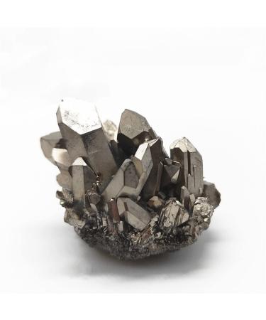 Natural Crystal 50g Silver Angel Halo Quartz Cluster Titanium Coating Natural Electroplating Quartz Cluster Curing Power Stone Crystal HOMEZHOU