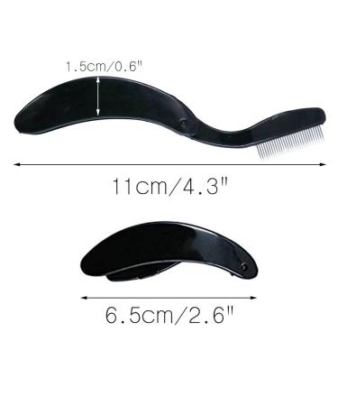 4PCS Folding Metal Eyelash & Eyebrow Comb Set - Professional Tool for Defined Lashes & Brows (Black) - Buy Online on GoSupps.com