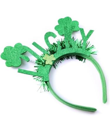 hgnxa Saint Patricks Day Green Glitter Tinsel Headband Head Bopper Irish Party Lucky Shamrock Hair Hoop Costume Accessory Type1 - Buy Online on GoSupps.com