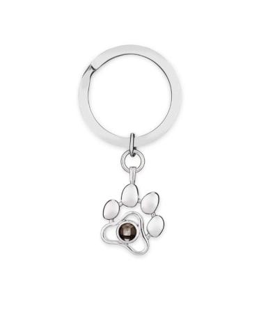 Drawelry Personalized Photo Projection Half Cam Heart Pet Print Pod Pote Picture With Picture Inner Women's Half Cam Remembrance Gifts For Women Girls Keychain-Si