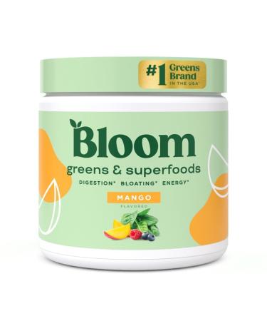 Bloom Nutrition Super Greens Powder Smoothie & Juice Mix - Probiotics for Digestive Health & Bloating Relief for Women Digestive Enzymes with Superfoods Spirulina & Chlorella for Gut Health (Mango)