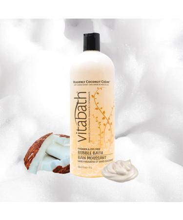 Vitabath Heavenly Coconut Creme Bubble Bath - 33.8 fl oz | Aromatherapy Relaxing Soak for Men & Women | Moisturizing & Nourishing Bubbly Bath Formula | All Skin Types - Buy Online on GoSupps.com