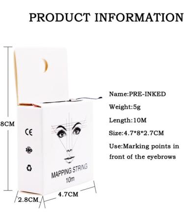  Generisch Parallel Products Premium Brow Mapping Pre Colored String for Eyebrow Measurement String for Microblading 1 Eyebrow Stencil Kit with Fine Bamboo Charcoal Thread - Buy Online on GoSupps.com