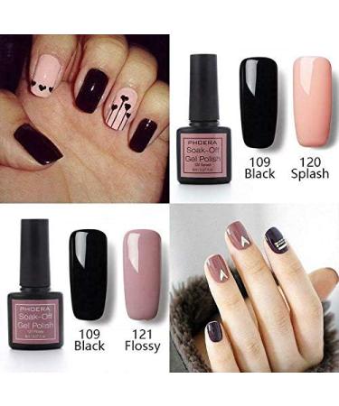 AQUAPURITY PHOERA UV Gel Nail Polish Soak off Gellish Base Coat Long Lasting Varnish Manicure Art Polishes Non Smudge Formula 8ML (NAIL 109 BLACK) - Buy Online on GoSupps.com
