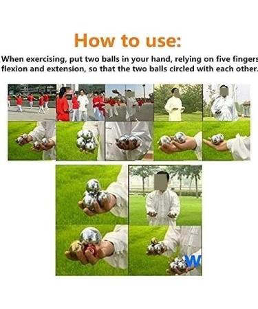 Handmill Ball Chinese Health Exercise Stress Balls - Stainless Steel Baoding Balls for Hand Therapy (55mm) with Carrying Bag - Buy Online on GoSupps.com