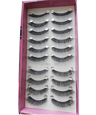 Bluelans 10 Pairs Long Cross False Eyelashes - Thick Black Fake Eyelashes for Stunning Eyes | International Shipping Available - Buy Online on GoSupps.com