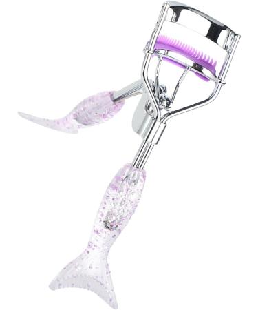 Eyelash Curlers for Makeup | Small Fish Tail Shape Eye Curler with Comb Teeth - Beautiful Ergonomic Portable Eyelash Tools Makeup Supplies for Girls Women Females Ladies A4 Chrome Plated With Purple Comb Purple Mermaid - Buy Online on GoSupps.com