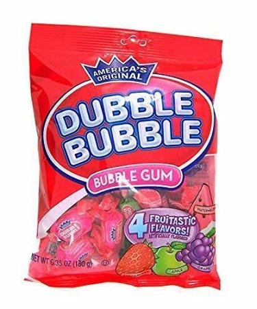 Dubble Bubble Bubble Gum 4 Flavours Peg Bag 180g (6.35oz)
