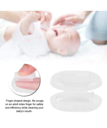 Baby Fingers Toothbrush - Transparent Silicone Tooth Cleaner for Toddlers | Food-Grade Oral Care Brush with Storage Case (White) - Buy Online on GoSupps.com