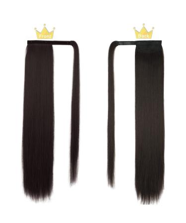Premium Dark Brown 70cm Clip-In Ponytail Hair Extensions | Natural Look & Easy Application - Buy Online on GoSupps.com