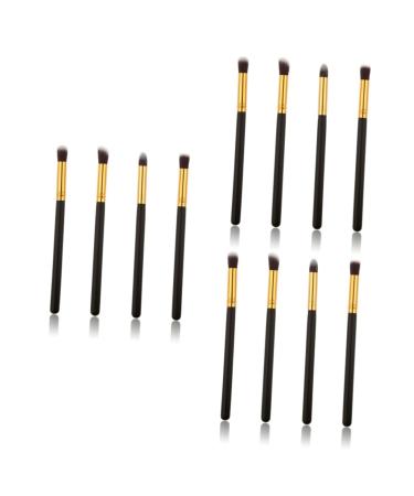 Hemoton 12 Pcs Eye Make-up Brush Kit Eyeshadow Professional Cream Eyeshadow Glitter Makeup Brushes Eyeliner mediumx3pcs Black+goldx3pcs
