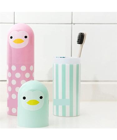 Digjobk Pink Travel Toothbrush Mug - Portable Outdoor Bathroom Storage Cup for Toothpaste & Toothbrush - Buy Online on GoSupps.com