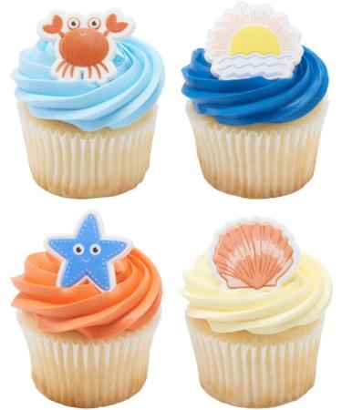 Sunny Daze Summer Beach Vacation Cupcake Rings Birthday Party Favors - 24 pc - Buy Online on GoSupps.com