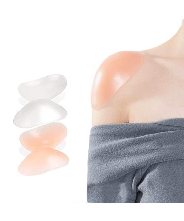 Drglynh 2 Pairs Silicone Shoulder Pads Shoulder Pads For Womens And Mens Soft Non-Slip Self-Adhesive Invisible Shoulder Support Breathable Shoulder Enhancer Reusable