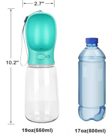 Emwel 550ml Dog Water Bottle - Portable Pet Drinking Dispenser for Travel Hiking Camping | Blue - Buy Online on GoSupps.com