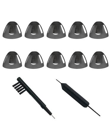 Smokey Hearing Aid Open Domes Ear Tips for Resound Sure Fit Style RIC RITE and Open Fit BTE Hearing Amplifier with Cleaning Tools Brush Cleaner and Carry Case (Smokey, Medium) Smokey Medium (Pack of 1)