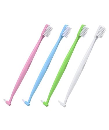 Hoement 4 pieces of double -sided toothbrush manual interdental spaces daily gaps wear -resistant toothbrushes daily toothbrushes conical travel toothbrush toothbrush