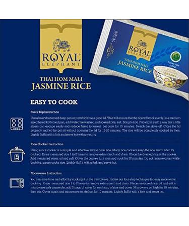Royal Elephant Premium Thai Jasmine Rice 2lb - NON-GMO, Gluten-Free, Kosher & Cholesterol Free - Buy Online on GoSupps.com