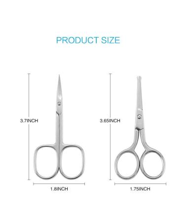 LIVINGO Premium Curved Nose Hair Scissors Set for Men & Women - 2 PC Kit for Beard, Mustache, Ear, Facial Hair, Eyebrows, Eyelashes - Buy Online on GoSupps.com