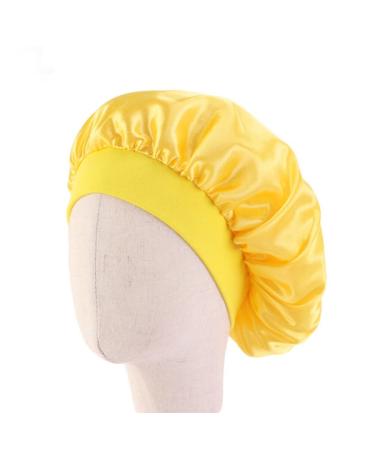 LEORX 5pcs Children Satin Sleeping Cap Set - Soft Bonnet with Wide Elastic Band for Kids (Yellow Purple Black Pink Red) - Buy Online on GoSupps.com