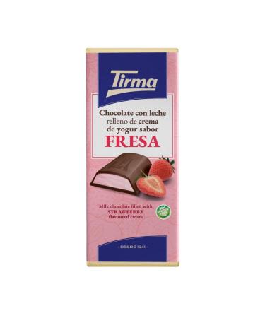 Tirma Milk Chocolate Filled with Yogurt Cream Strawberry Flavored Chocolate Bar 103g | Creamy Chocolate | Sweet Snacks | Chocolate Dessert