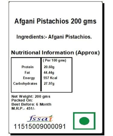 Jaiccha Ghasitaram Rakhi Gifts for Brothers Rakhi Dryfruits - Afgani Pistachios 200 GMS in White Paper Pouch with Rudraksh Rakhi - Buy Online on GoSupps.com