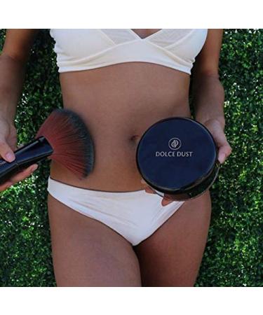 Dolce Dust Powder with Applicator Brush | Remove Stickiness & Finish Sunless Tan | Hydrated & Smooth Skin | Coconut Cream 90g Shimmer - Shop Internationally - Buy Online on GoSupps.com