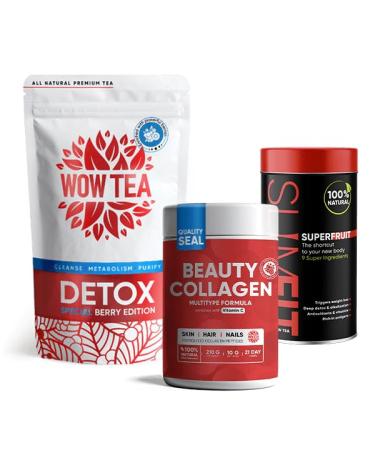 WOW TEA: Berry Detox Tea + Collagen + Fruit
