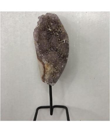 Natural Crystal Stone Small Iron Stand Amethyst Cluster Gem Crafts Modern Minimalist Specimen Feng Shui Home Decoration Gift Beautiful Crystal Cluster (Color : Amethyst 1) - Buy Online on GoSupps.com
