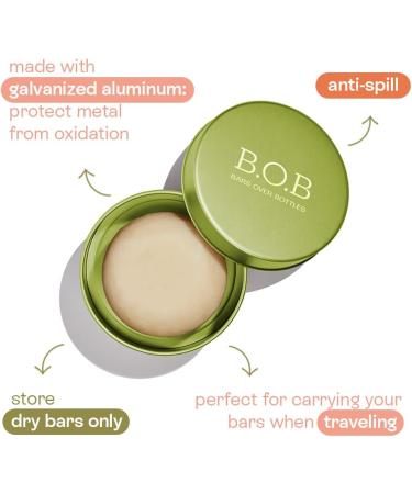 B.O.B BARS OVER BOTTLES Travel Tin Case - Zero Waste Shampoo and Conditioner Container | Eco-friendly Aluminum Soap Saver | Recyclable & Green - Buy Online on GoSupps.com