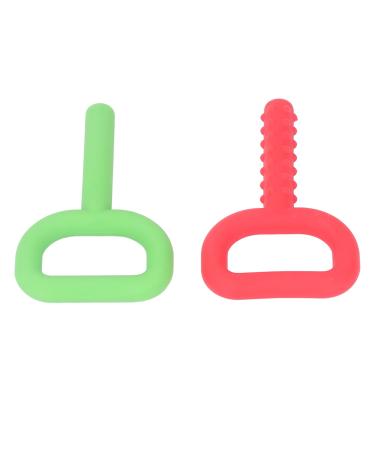 2pcs Hand Held Teether Chew Toys D Letter Silicone Sensory Teething Toys for Autistic Children