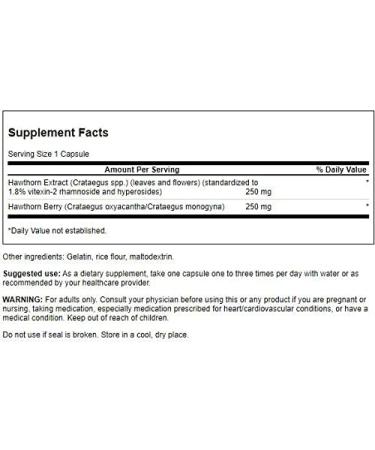 Swanson Hawthorn Extract 250mg - 120 Capsules | Standardized Cardiovascular Support - Buy Online on GoSupps.com