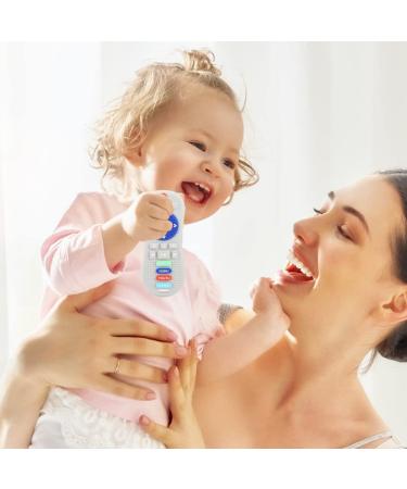 2 Pack Baby Teether Remote Control Toy - Silicone Teething Toy for Babies 6-12 Months - Pink+Grey - Buy Online on GoSupps.com