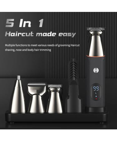 Hair Clippers for Men 5 in 1 Grooming Kit Hair Beard Trimmer for Men Rechargeable Electric Shaver Body Trimmer Eyebrow Nose Ear Waterproof - Buy Online on GoSupps.com