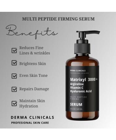 Matrixyl 3000 + Argireline Anti-Aging Serum - Vitamin C & Hyaluronic Acid for Wrinkles - Firming Face Serum - 4oz - Buy Online on GoSupps.com