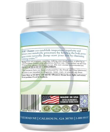 PURE Cleanse Psyllium Cascara Sagrada Premium Wellness Supplement 60 Capsules 2 Month Supply - Buy Online on GoSupps.com