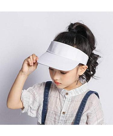 Adjustable Girls Sun Visor Cap | UV Protection Sports Hat for Kids 2-6 Years - White - Buy Online on GoSupps.com