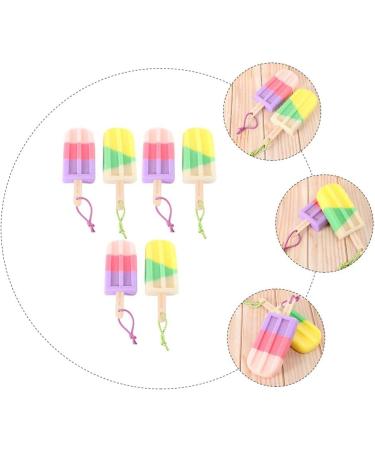 MILISTEN Ice Cream Shaped Bath Sponge Pouf Shower Set - 6Pcs with Short Handle | Unisex Bathroom Supply - Buy Online on GoSupps.com