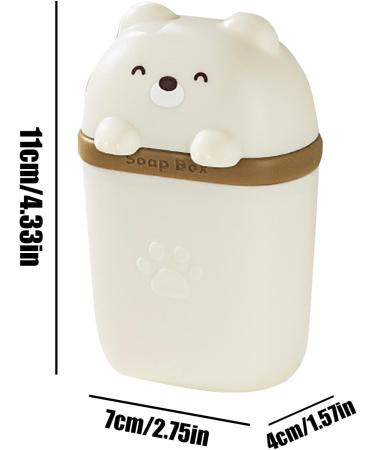 Solid Shampoo Bar Holder - Body Wash Bar Travel Case Cute Bear Shape Body Washing Bar Travel Case with Draining Hole for Long Trips White - Buy Online on GoSupps.com