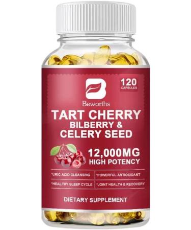 Tart Cherry Extract Capsules with Celery Seeds Uric Acid to Cleanse Muscle Recovery - Buy Online on GoSupps.com
