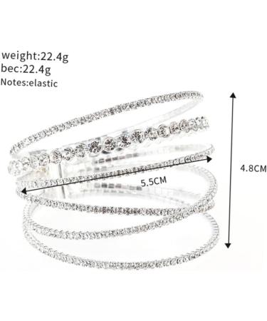 COLLBATH Irregular Bracelet Bracelets Bangle Bracelet Exquisite Wrist Chain Shiny Rhinestone Bracelet Rhinestone Bracelet for Women Miss Decorate Rhinestones Steel Wire - Buy Online on GoSupps.com